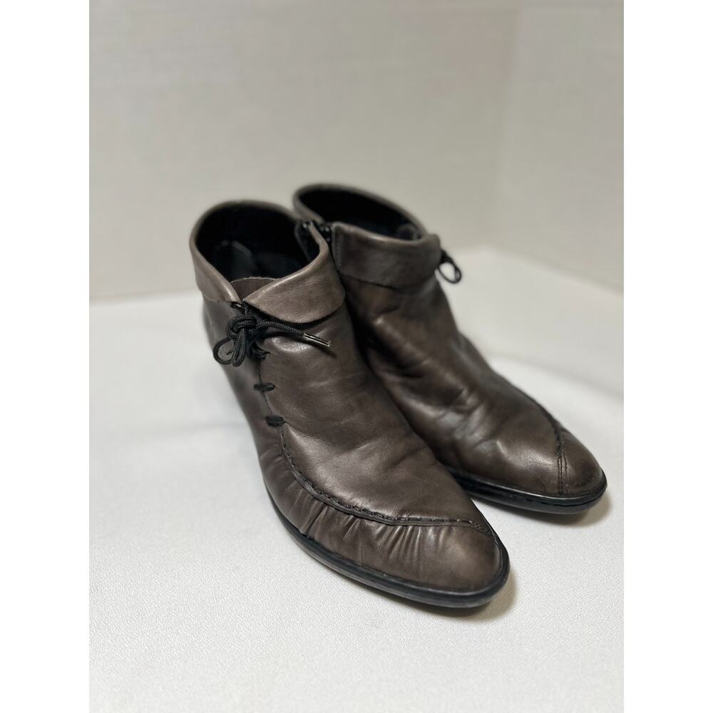 Rieker Women's Brown Leather Ankle Boots Size 39 EU (US 8–8.5) Comfort Zip Booti